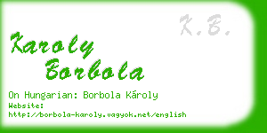 karoly borbola business card