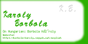karoly borbola business card